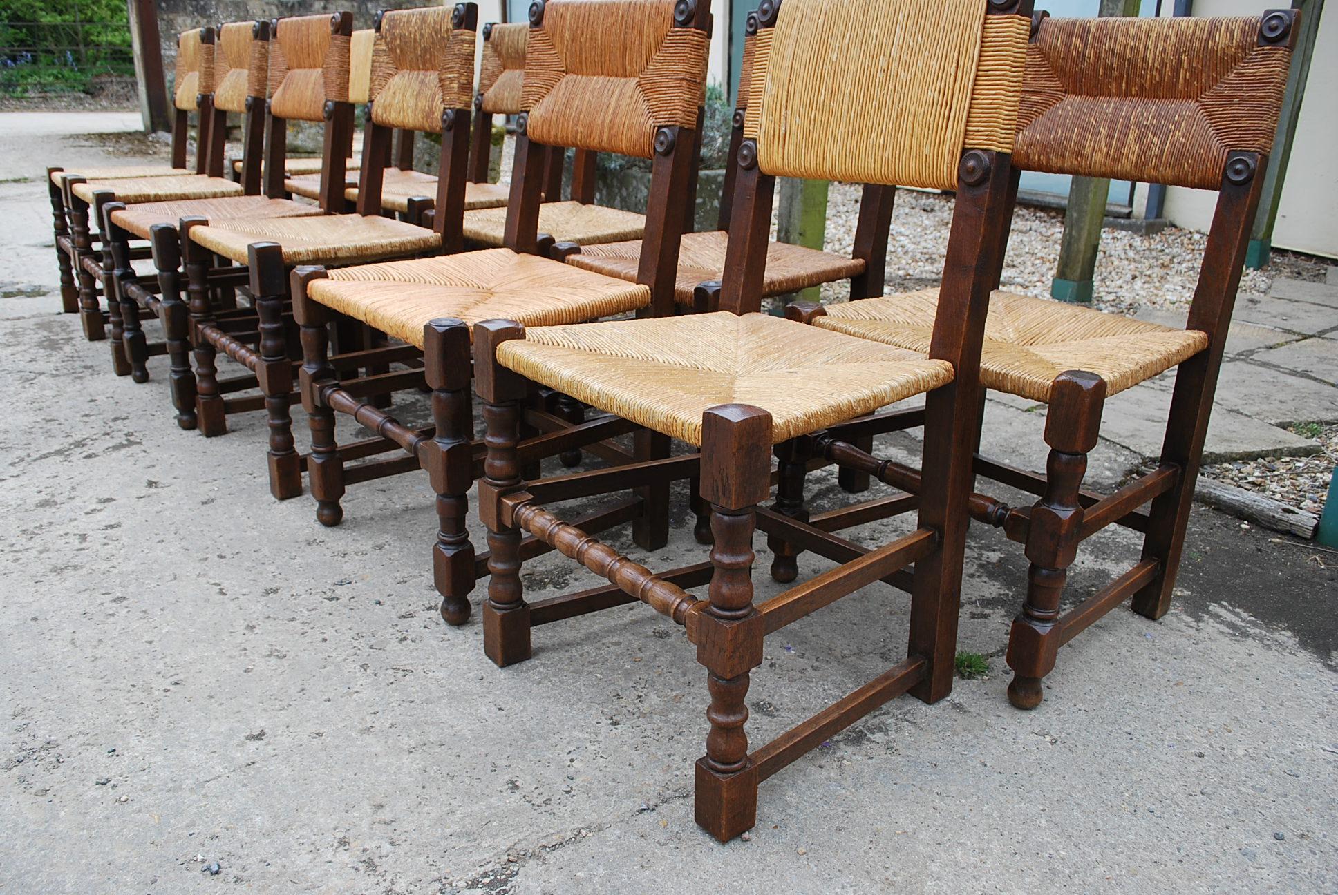 Set of Twelve Oak French Country Kitchen Dining Chairs 3