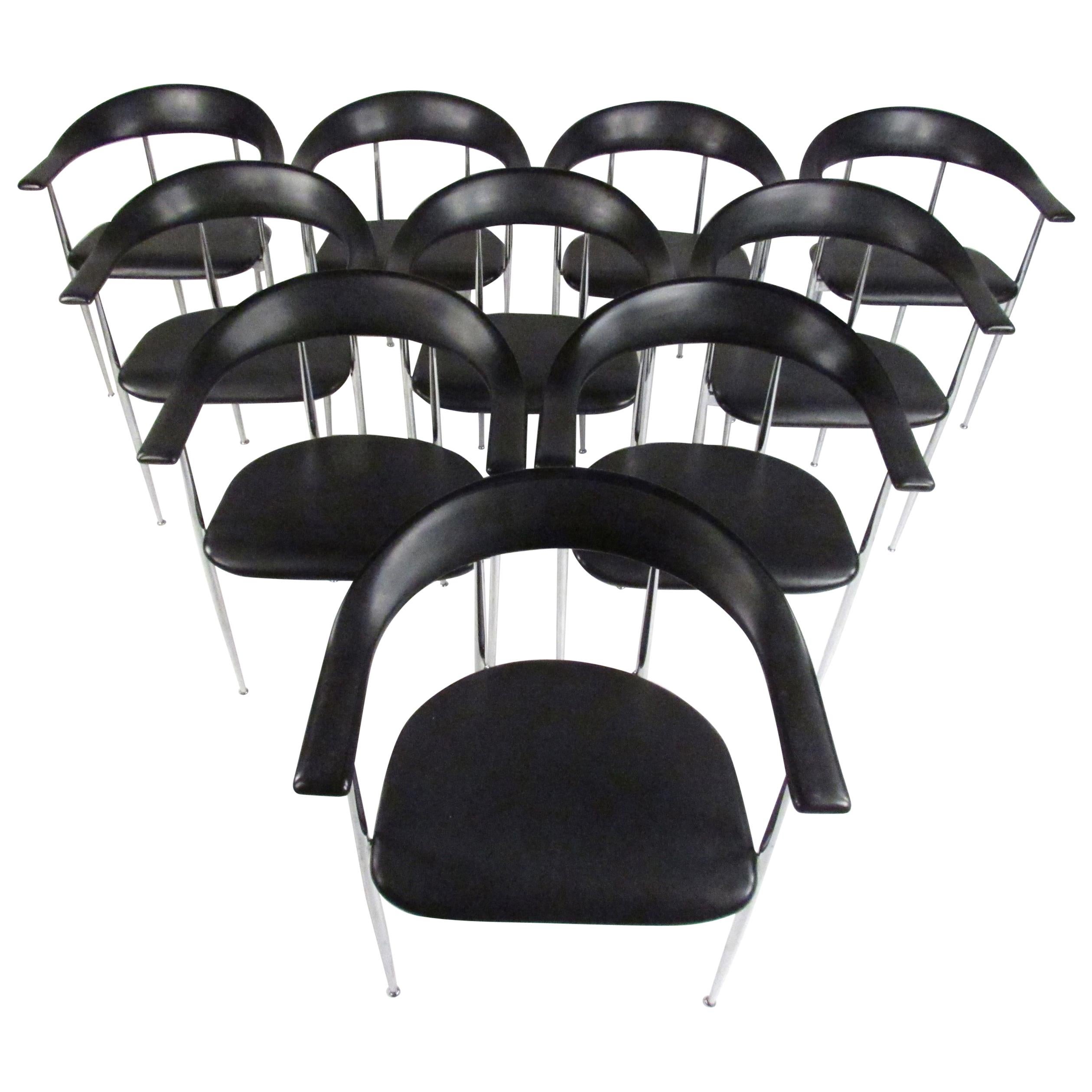 Set of Twelve P70 Chairs by Giancarlo Vegni for Fasem Italy