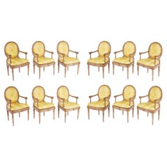 Set of Twelve Painted Italian Armchairs, circa 1760