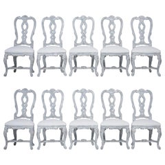 Antique Set of Twelve Italian Dining Chairs