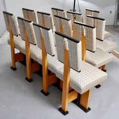 Set of Twelve Pivot-Back Dining Chairs