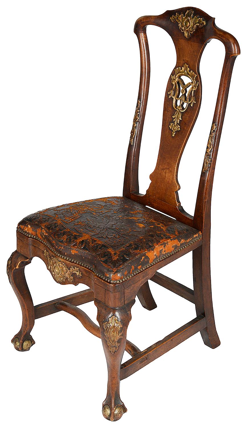 Hand-Carved Set of Twelve Portuguese 18th Century Dining Chairs For Sale