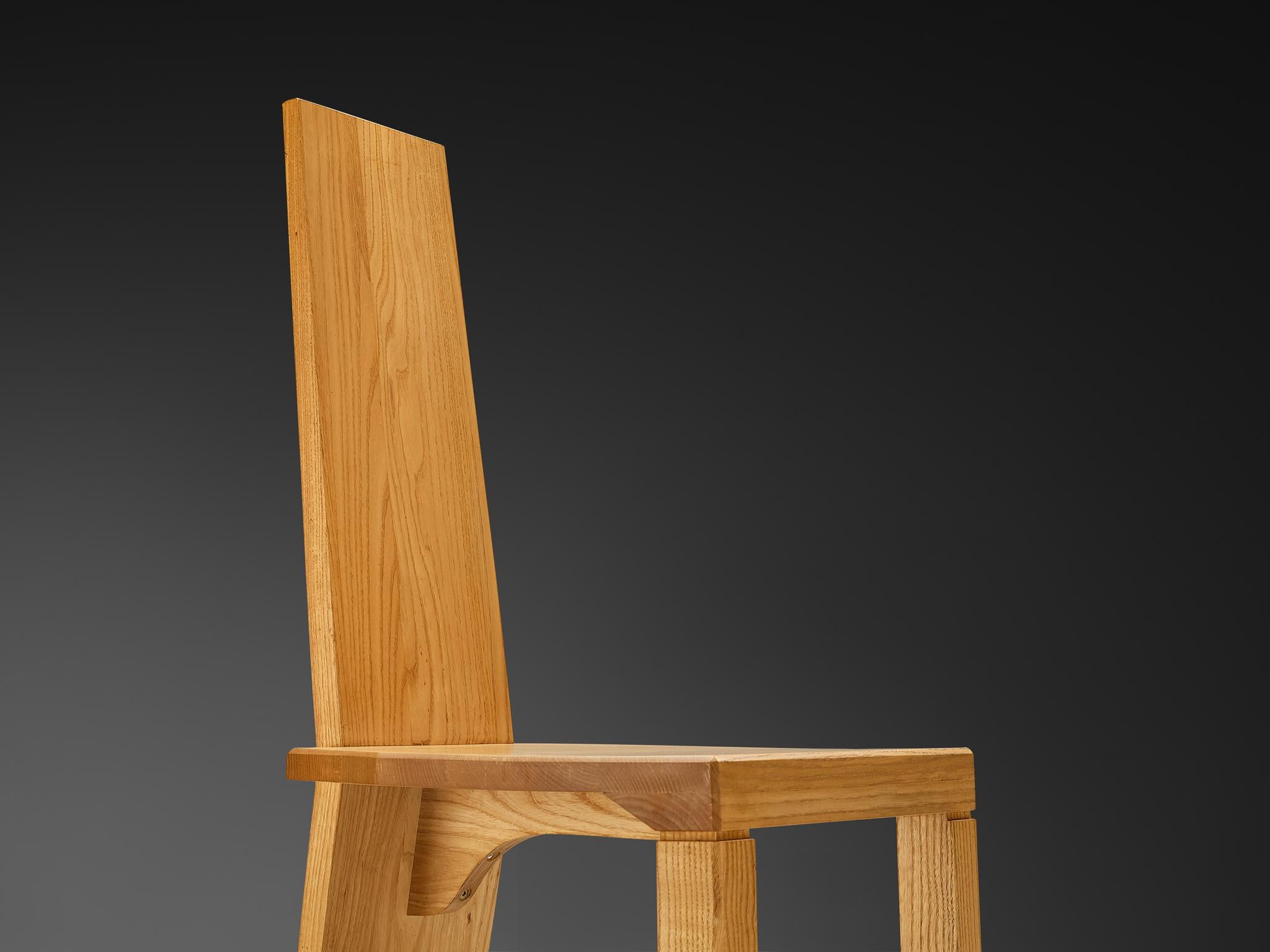 Conjunto de doce sillas de comedor postmodernas de madera maciza de fresno en Bueno estado para la venta en Waalwijk, NL