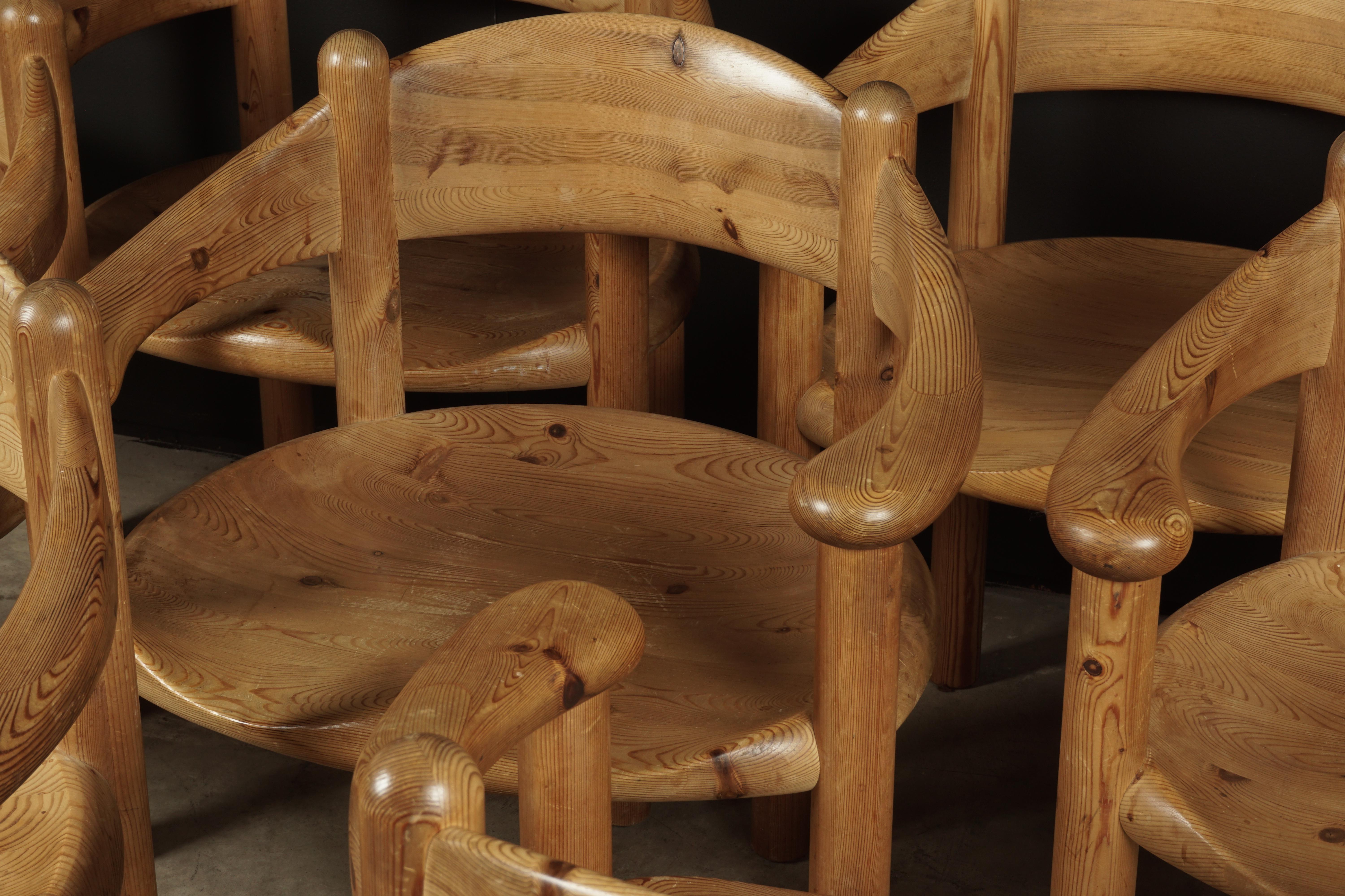 Pine Rare Set of Ten Rainer Daumiller Dining Chairs, Denmark, 1970s