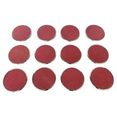 Set of Twelve Red Shagreen Coasters by Fabio Ltd