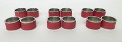 Set de doce servilleteros de piel de zapa roja by Fabio Ltd