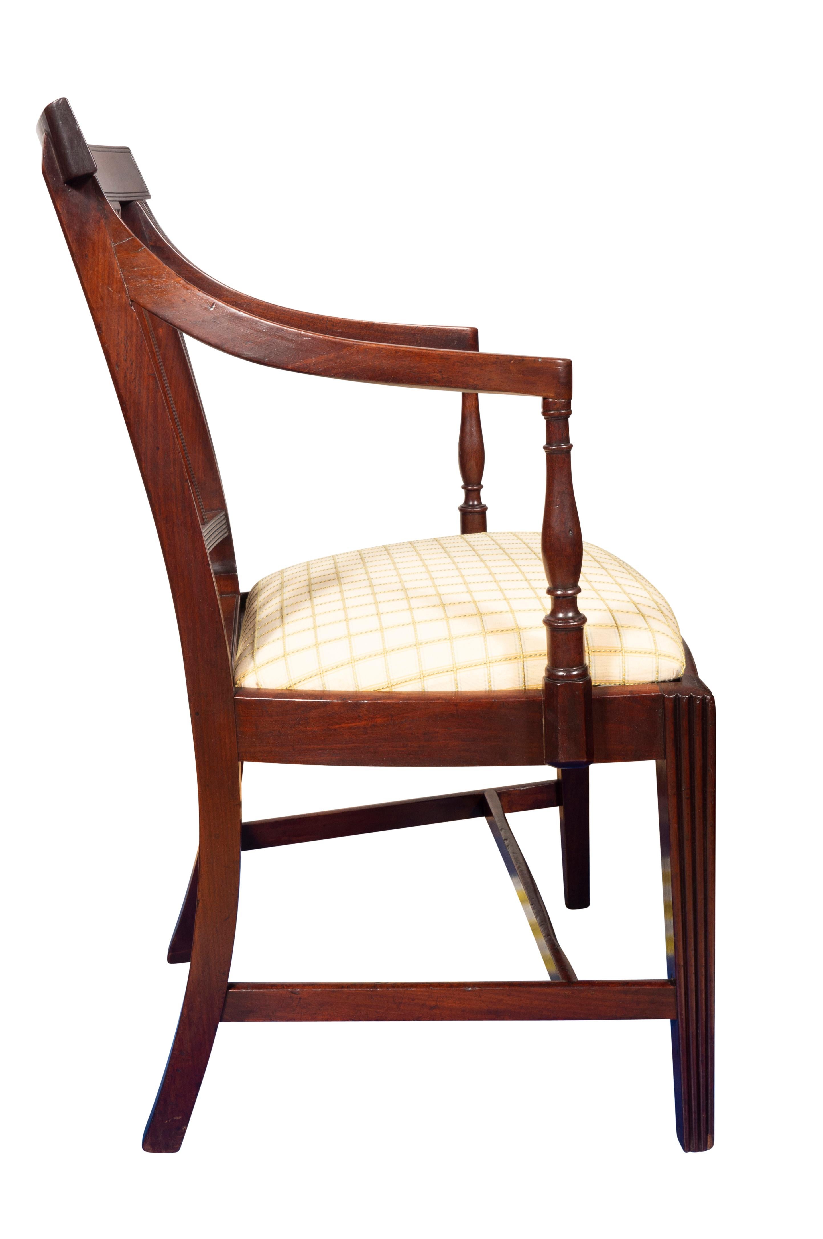 Set of Twelve Regency Mahogany Dining Chairs In Good Condition For Sale In Essex, MA