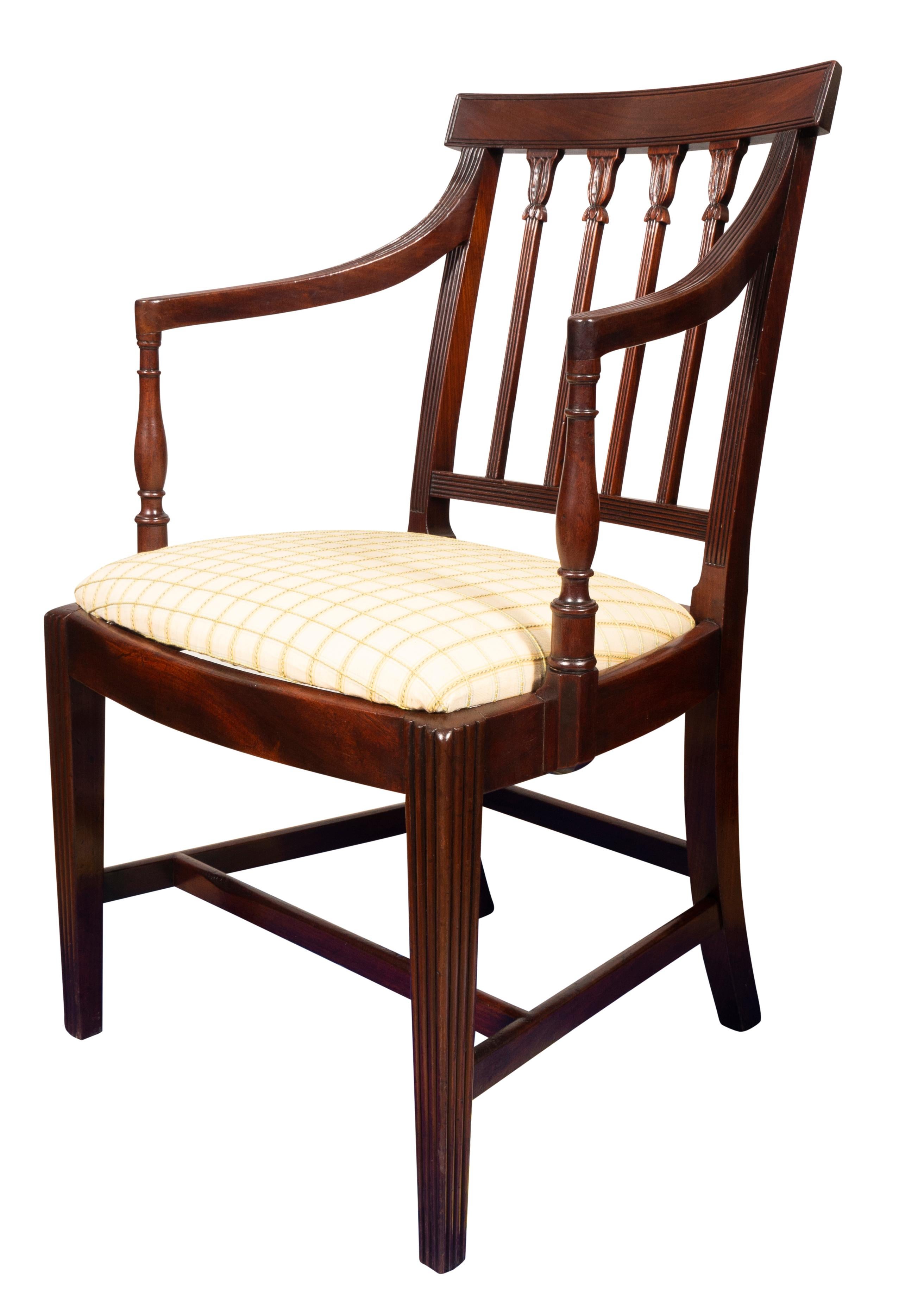 Set of Twelve Regency Mahogany Dining Chairs For Sale 2
