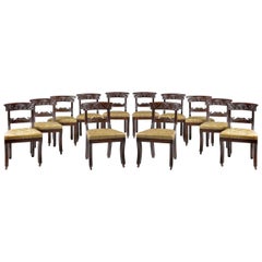 Set of Twelve Regency Period Mahogany Dining/Library Chairs