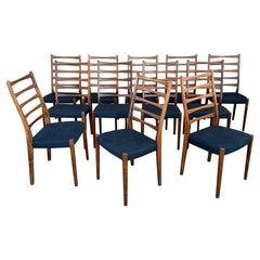Set Of Twelve Rosewood Ladder-Back Dining Chairs By Svegards Markaryd