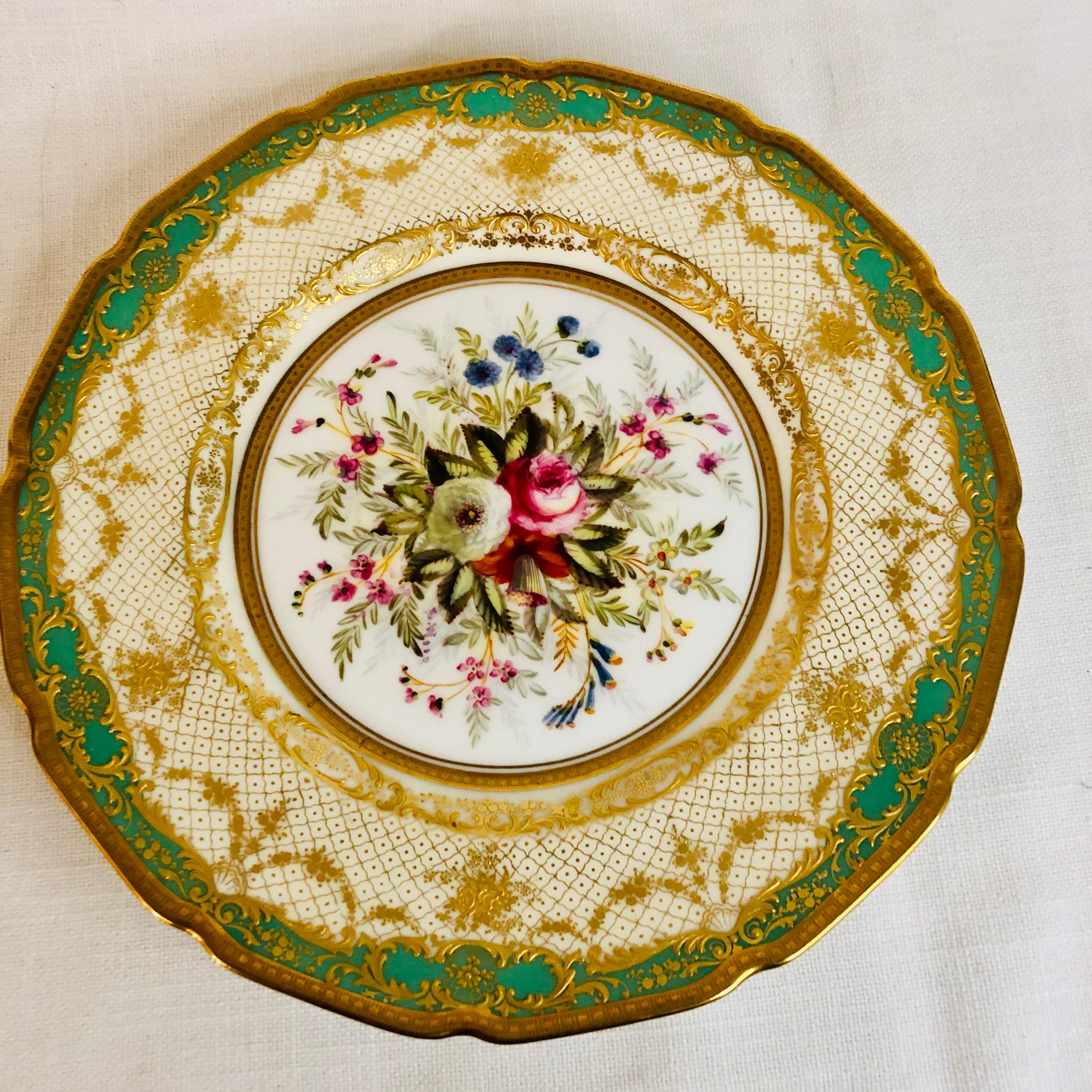 Belle Époque Set of Twelve Royal Doulton Museum Quality Plates Each Painted Differently For Sale