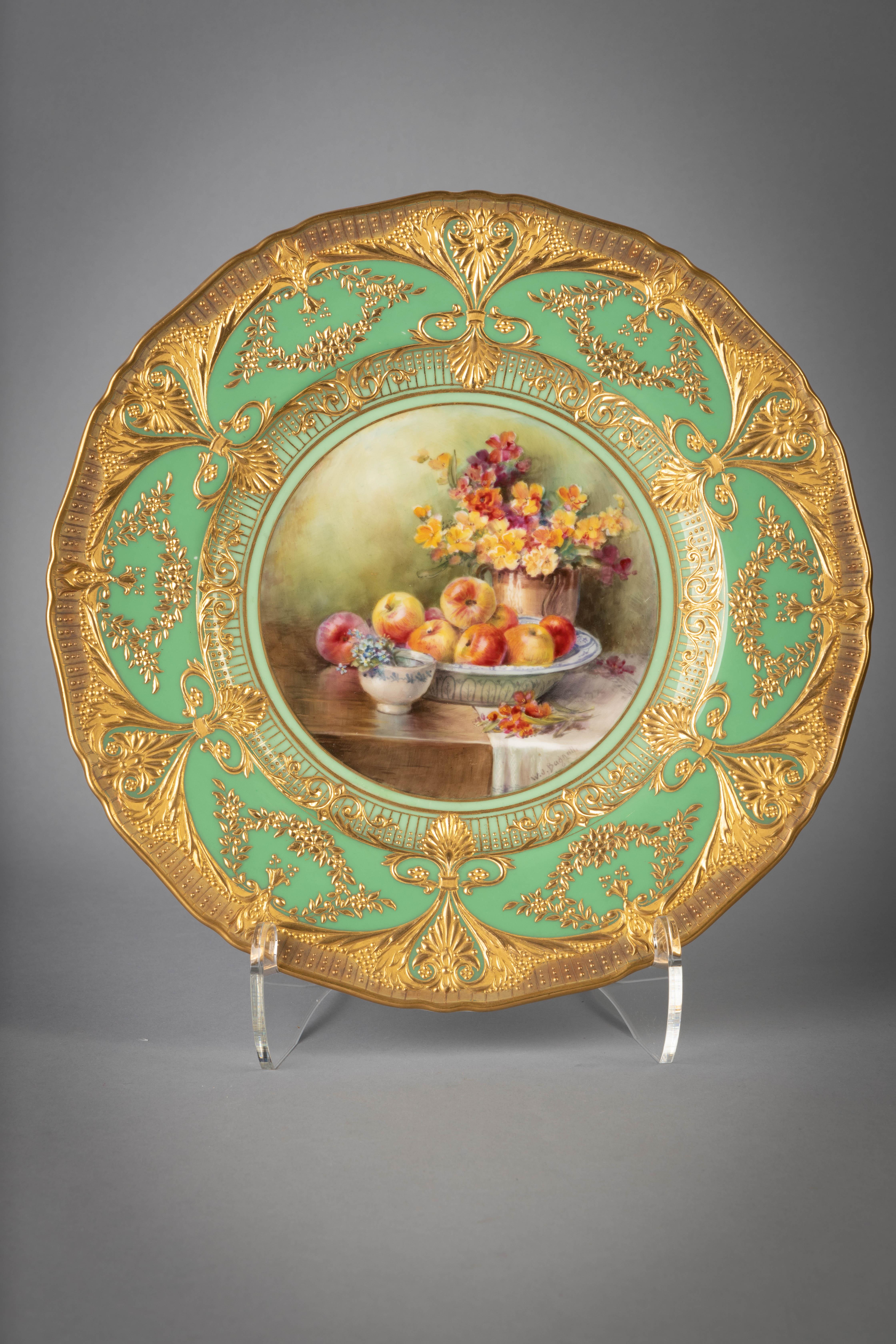 Early 20th Century Set of Twelve Royal Worcester Plates, circa 1900 For Sale