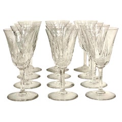 Set of Twelve Saint-Louis Crystal Wine or Water Glasses