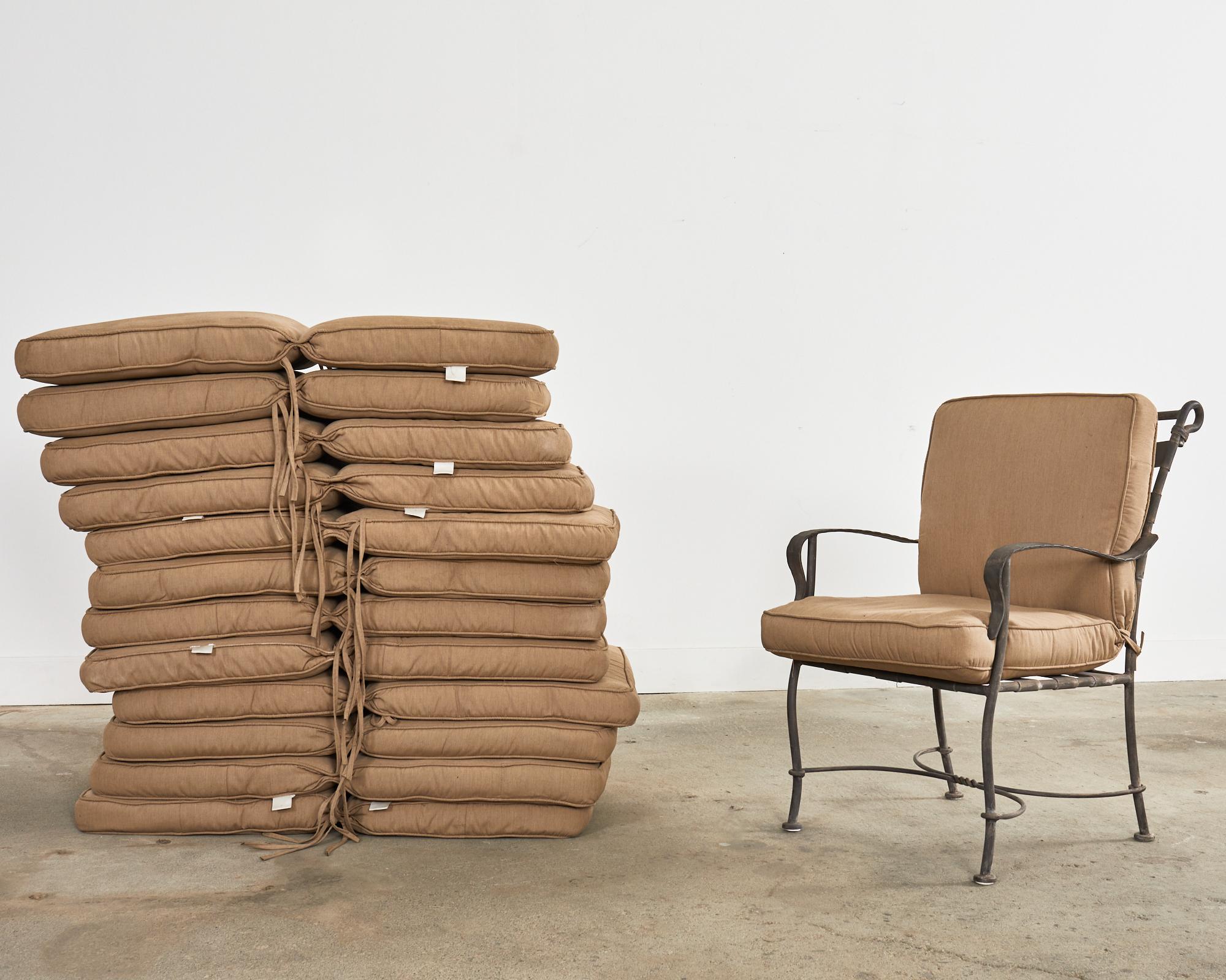 Set of Twelve Salterini Style Iron Strap Lattice Garden Chairs 3