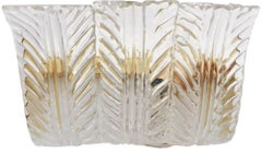 Ensemble de douze appliques avec feuilles en verre Murano transparent par Maria Maggi. Italie années 1990