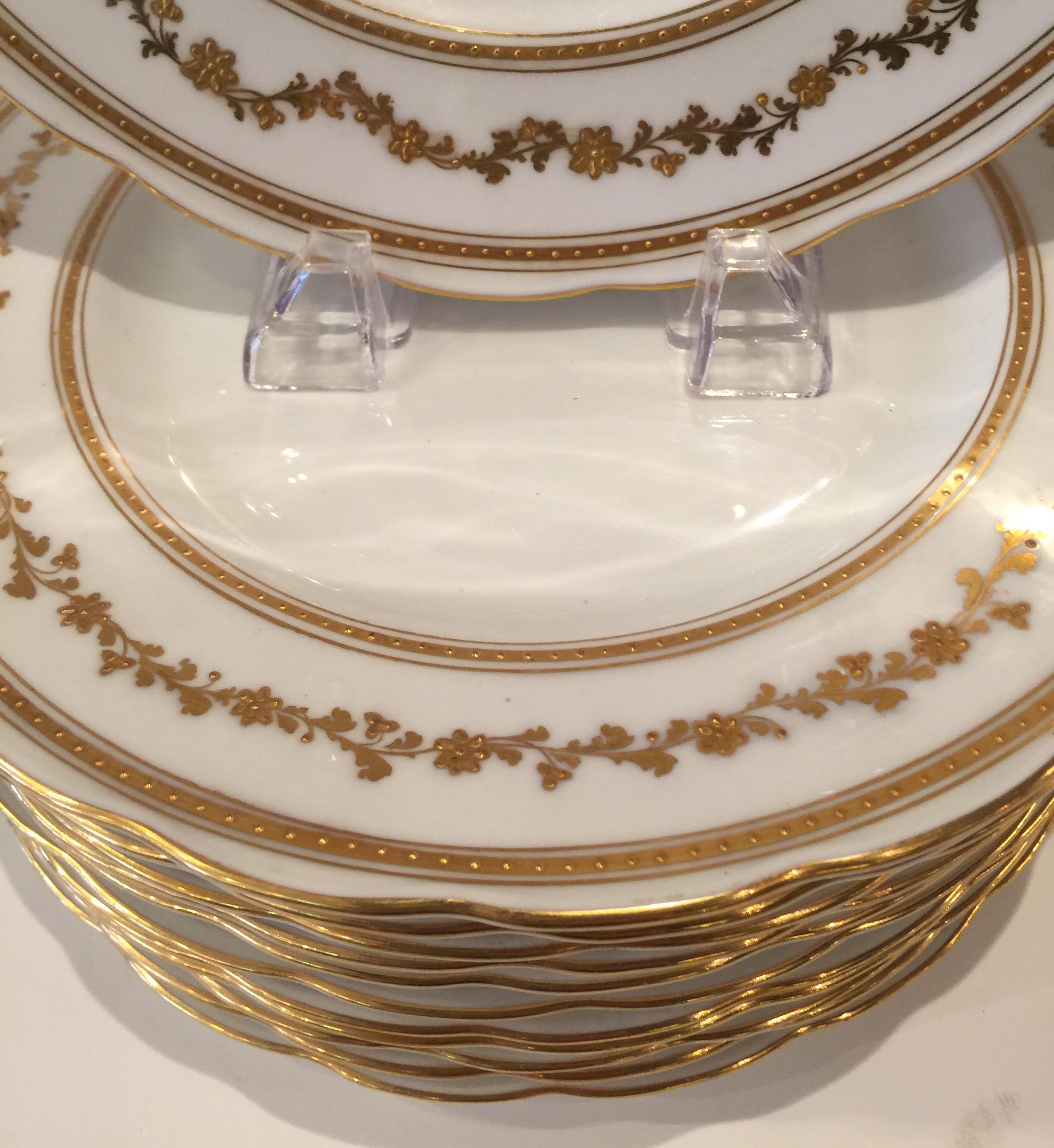 20th Century Set of Twelve Service/Dinner Plates Made in England for Ovington Brothers