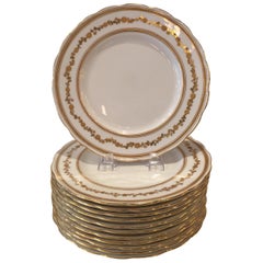Set of Twelve Service/Dinner Plates Made in England for Ovington Brothers