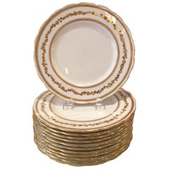 Set of Twelve Service/Dinner Plates Made in England for Ovington Brothers