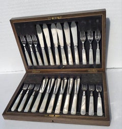 Set of Twelve Silver Fish Knives and Forks, Mappin and Webb