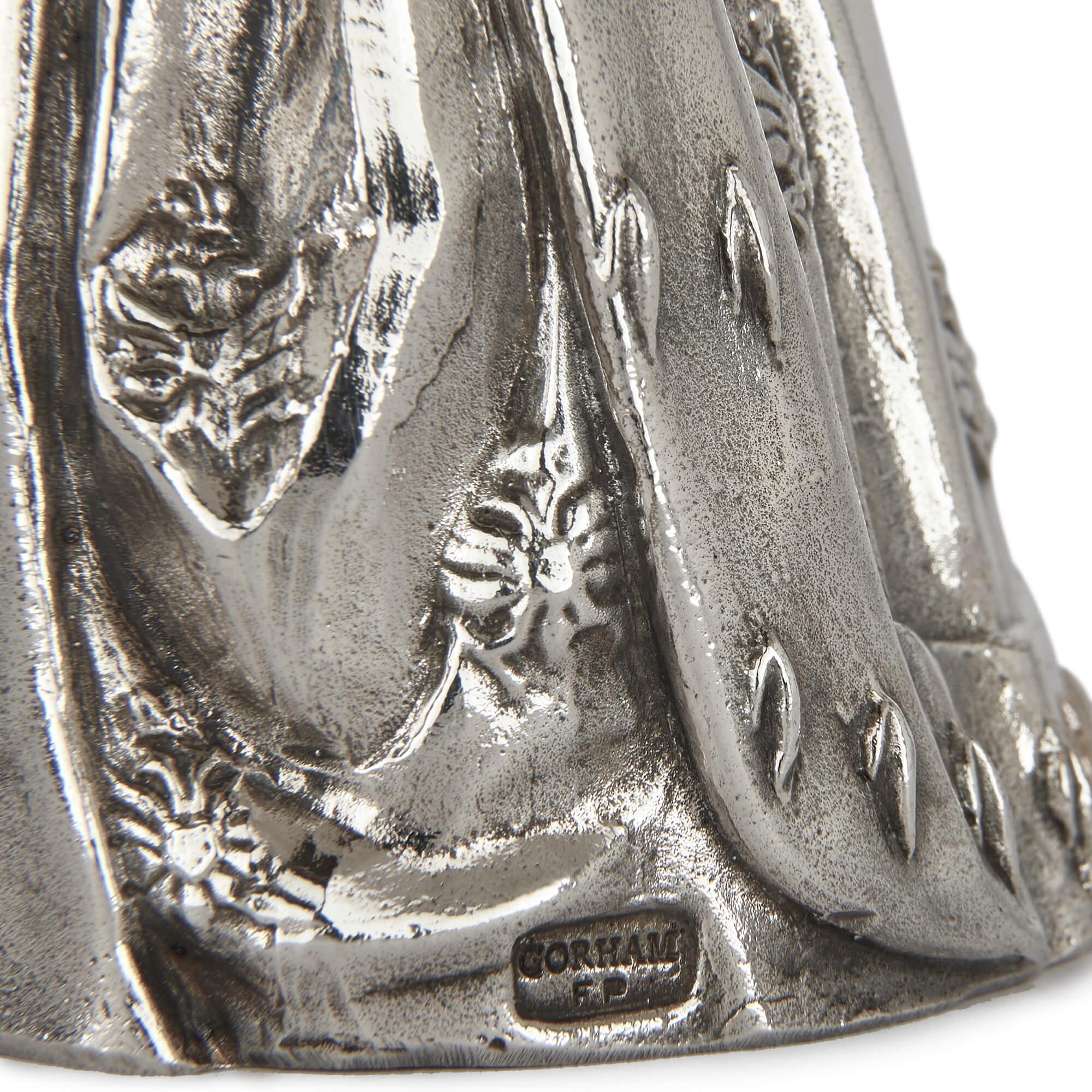 Set of twelve silver-plated bronze Queen hand bells by Gorham For Sale 4