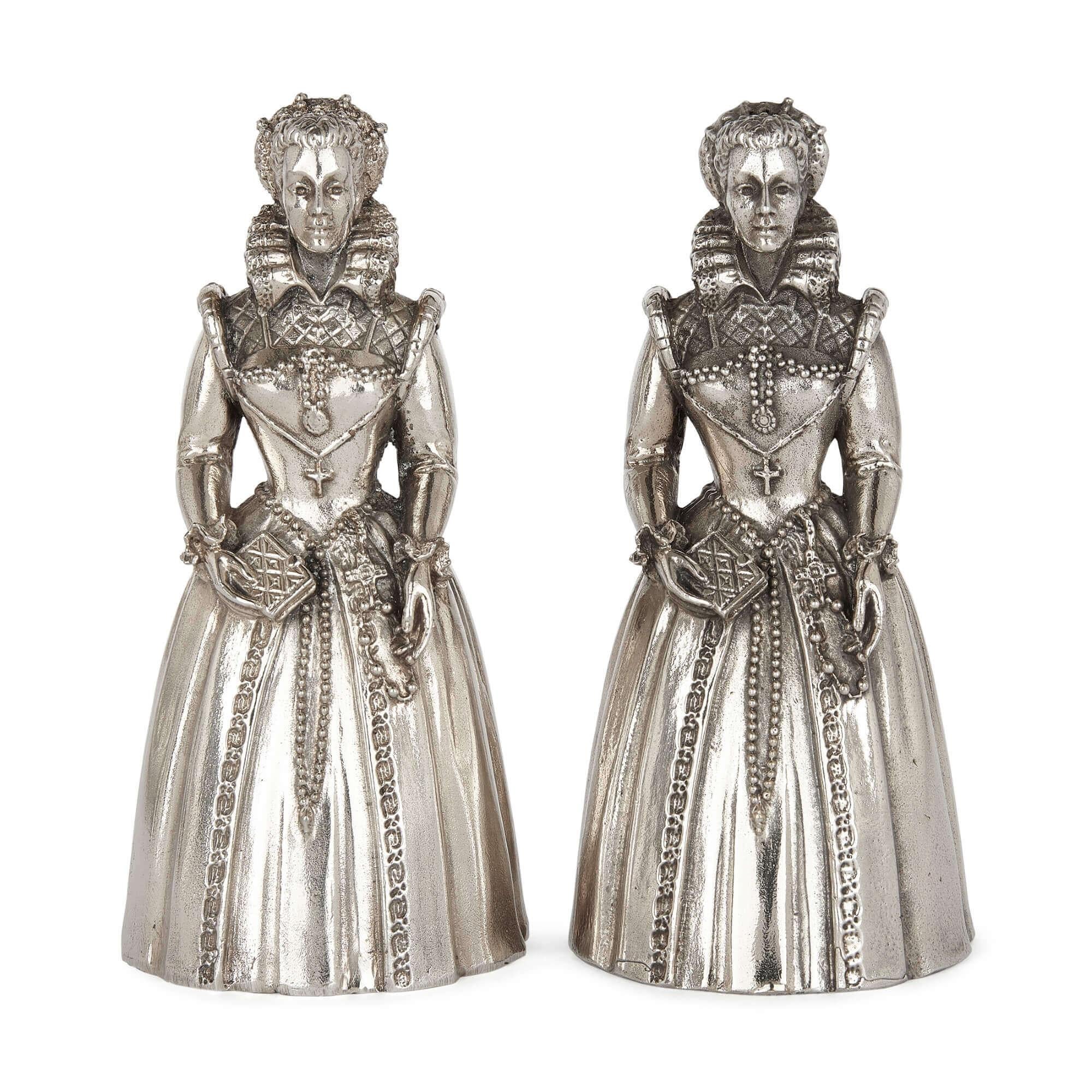 Modern Set of twelve silver-plated bronze Queen hand bells by Gorham For Sale