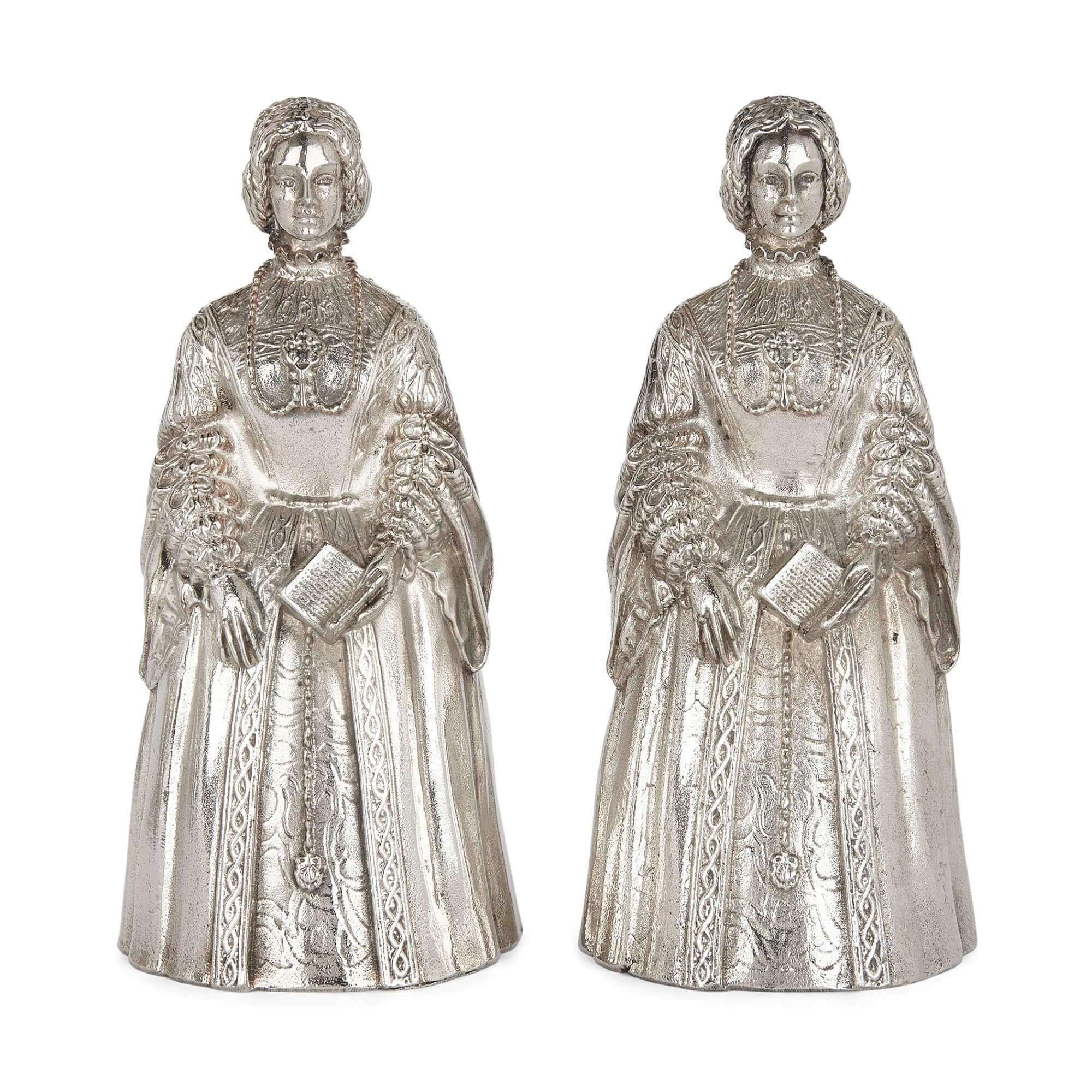 American Set of twelve silver-plated bronze Queen hand bells by Gorham For Sale