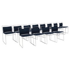 Set of Twelve Steel and Cotton Chairs by Kazuhide Takahama