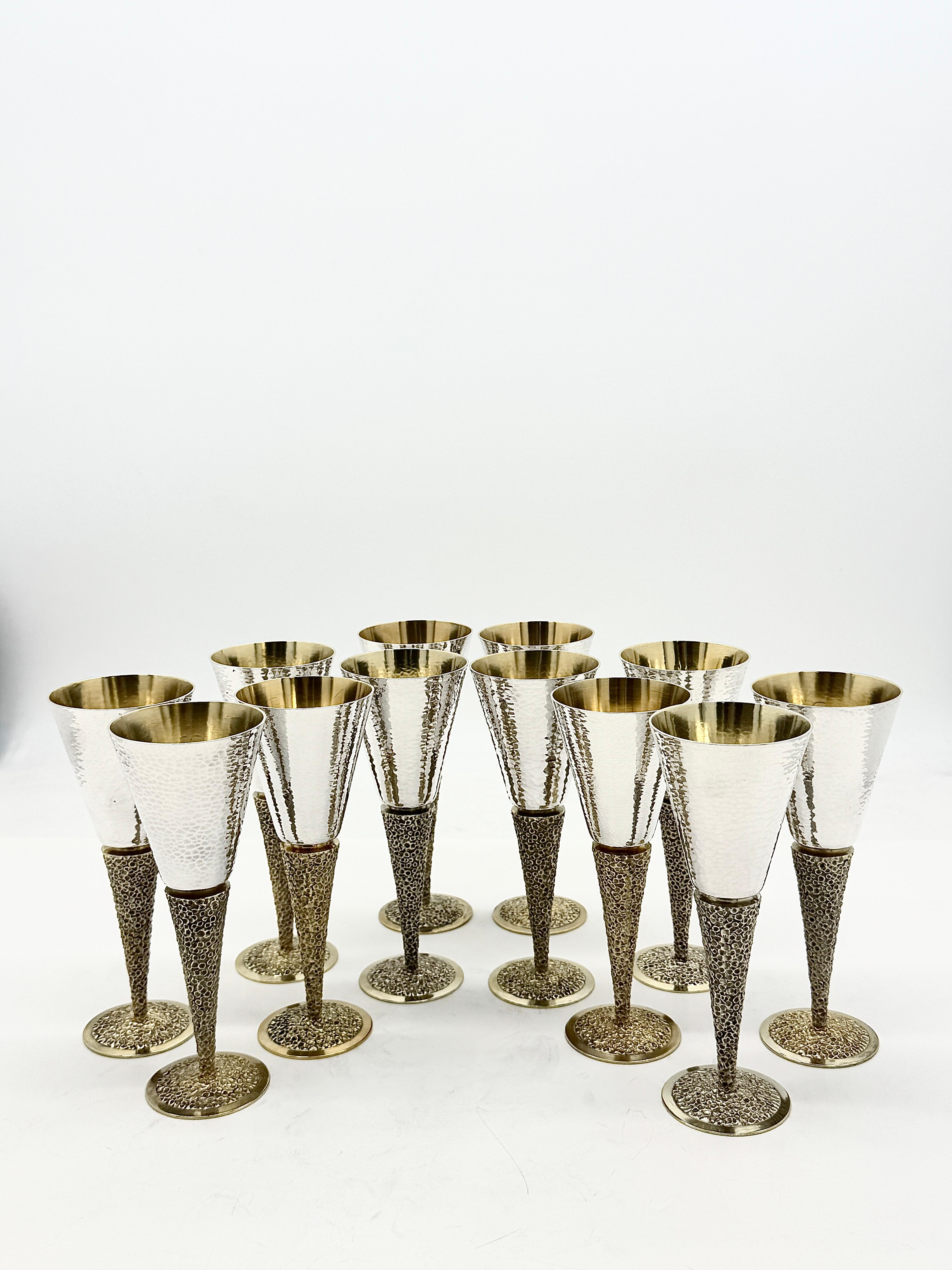 Mid-20th Century Set of 12 Stuart Devlin Silver Goblets For Sale