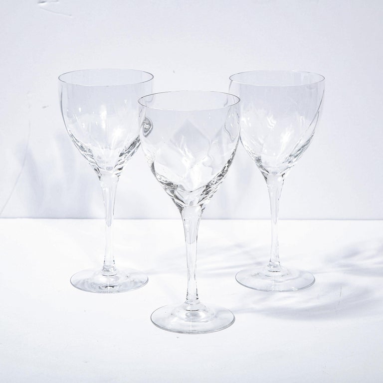 Set of Twelve Textured Translucent Crystal Wine Glasses by Tiffany & Co. 11