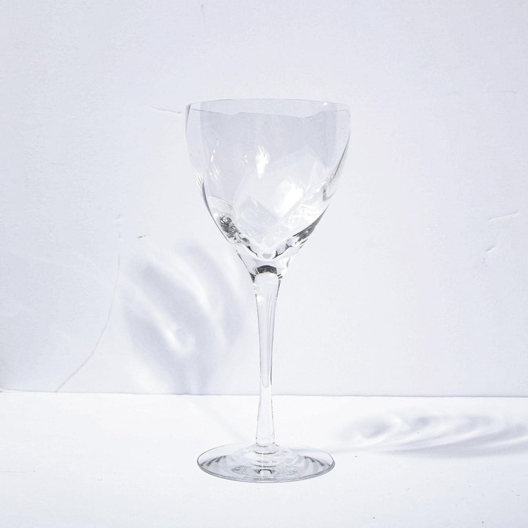 American Set of Twelve Textured Translucent Crystal Wine Glasses by Tiffany & Co.