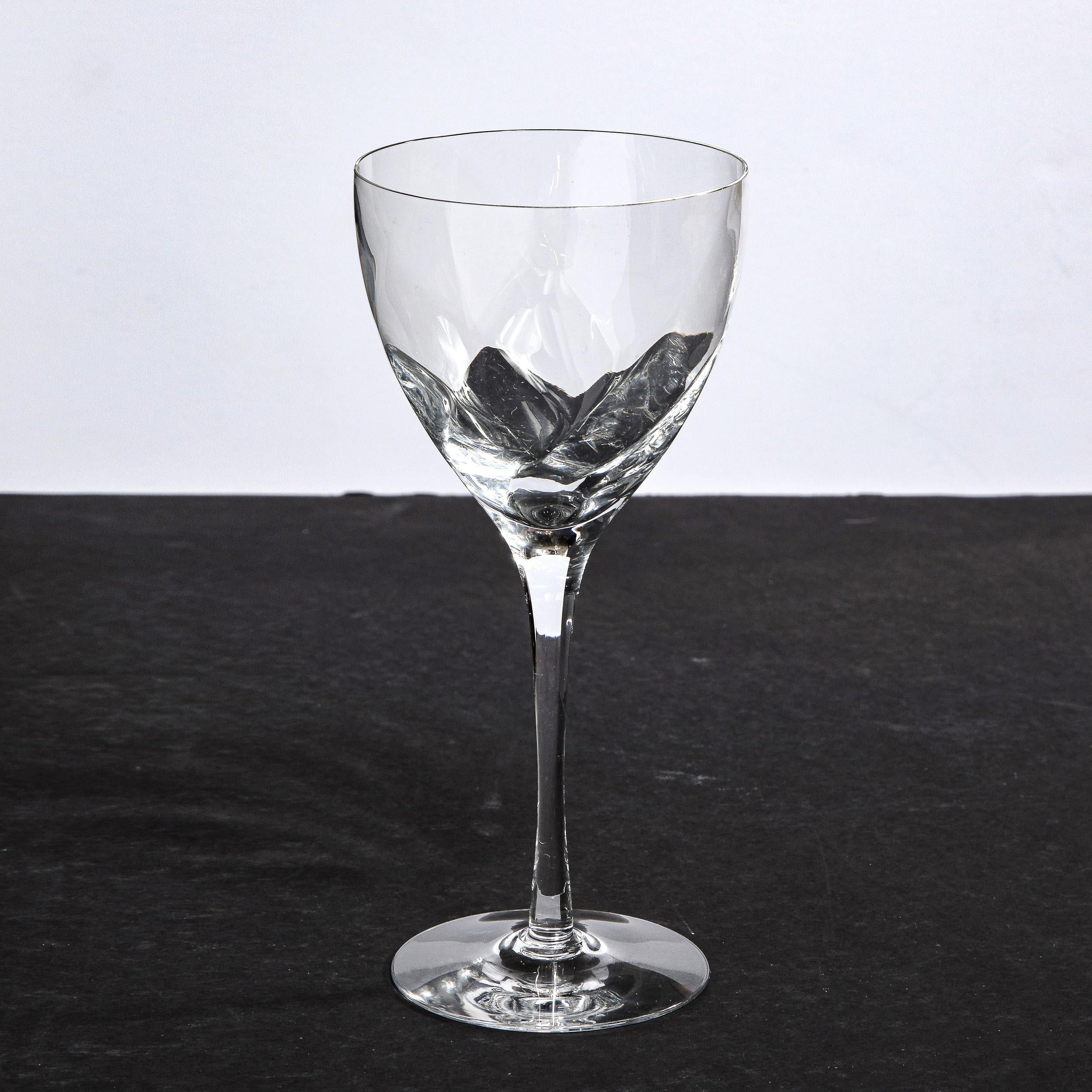 Set of Twelve Textured Translucent Crystal Wine Glasses by Tiffany & Co. In Excellent Condition In New York, NY