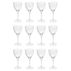 Set of Twelve Textured Translucent Crystal Wine/ Water Glasses by Tiffany & Co.