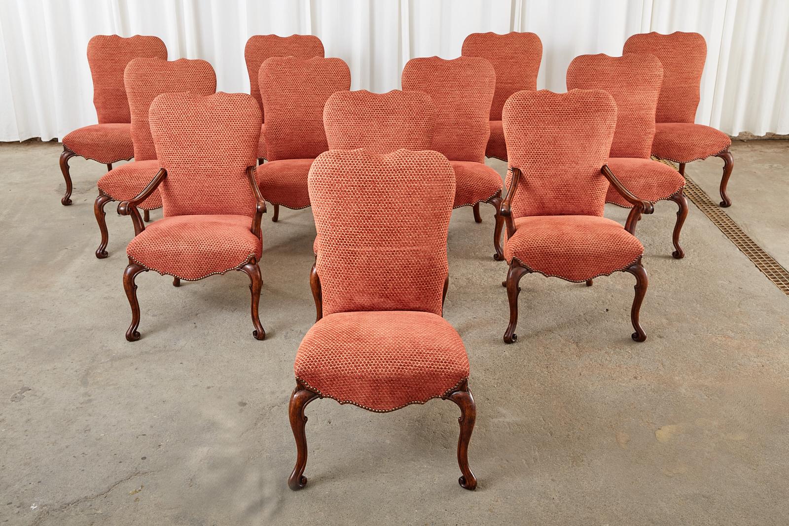 Set of Twelve Therien Studio Baroque Style Dining Chairs In Good Condition In Rio Vista, CA