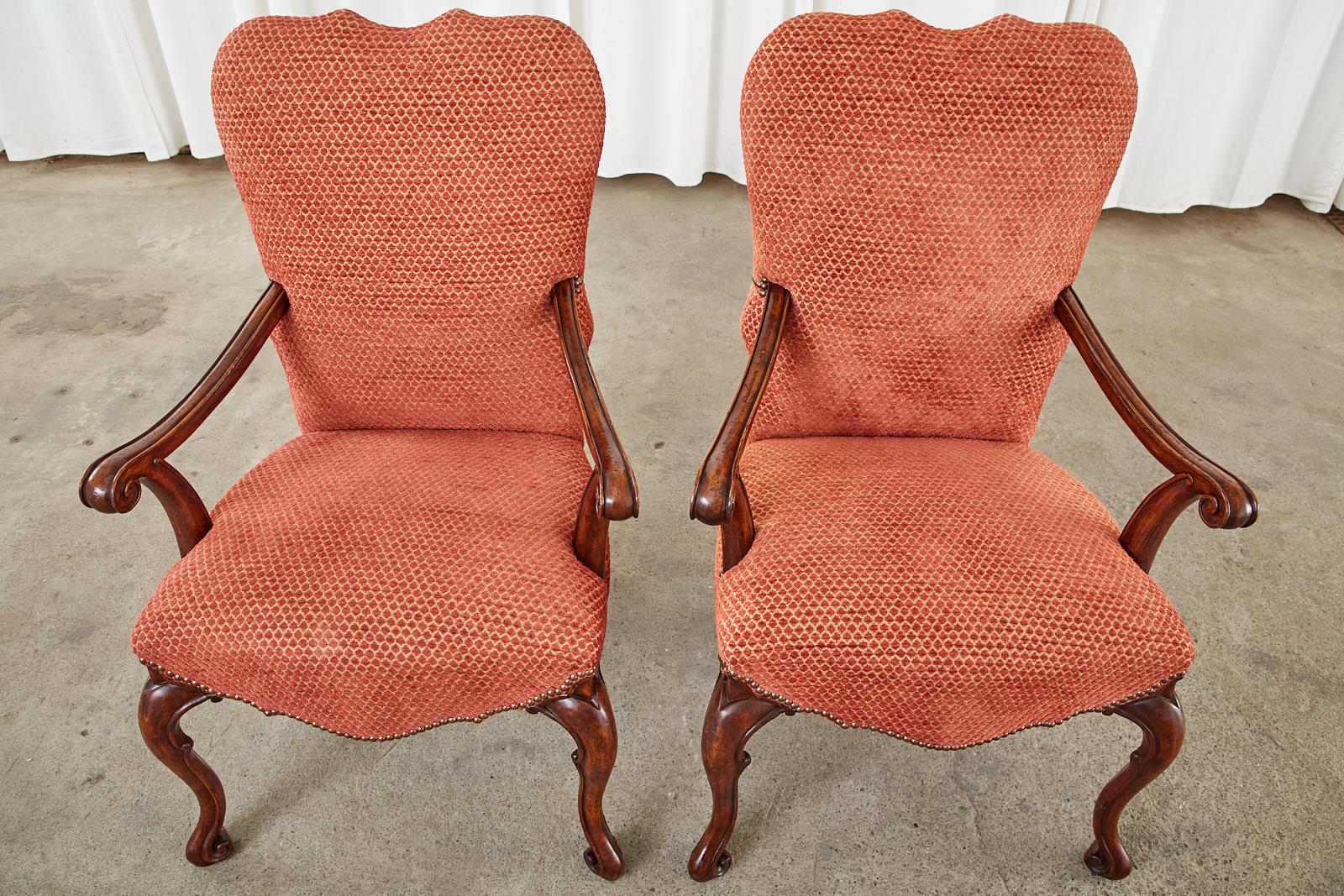 Brass Set of Twelve Therien Studio Baroque Style Dining Chairs