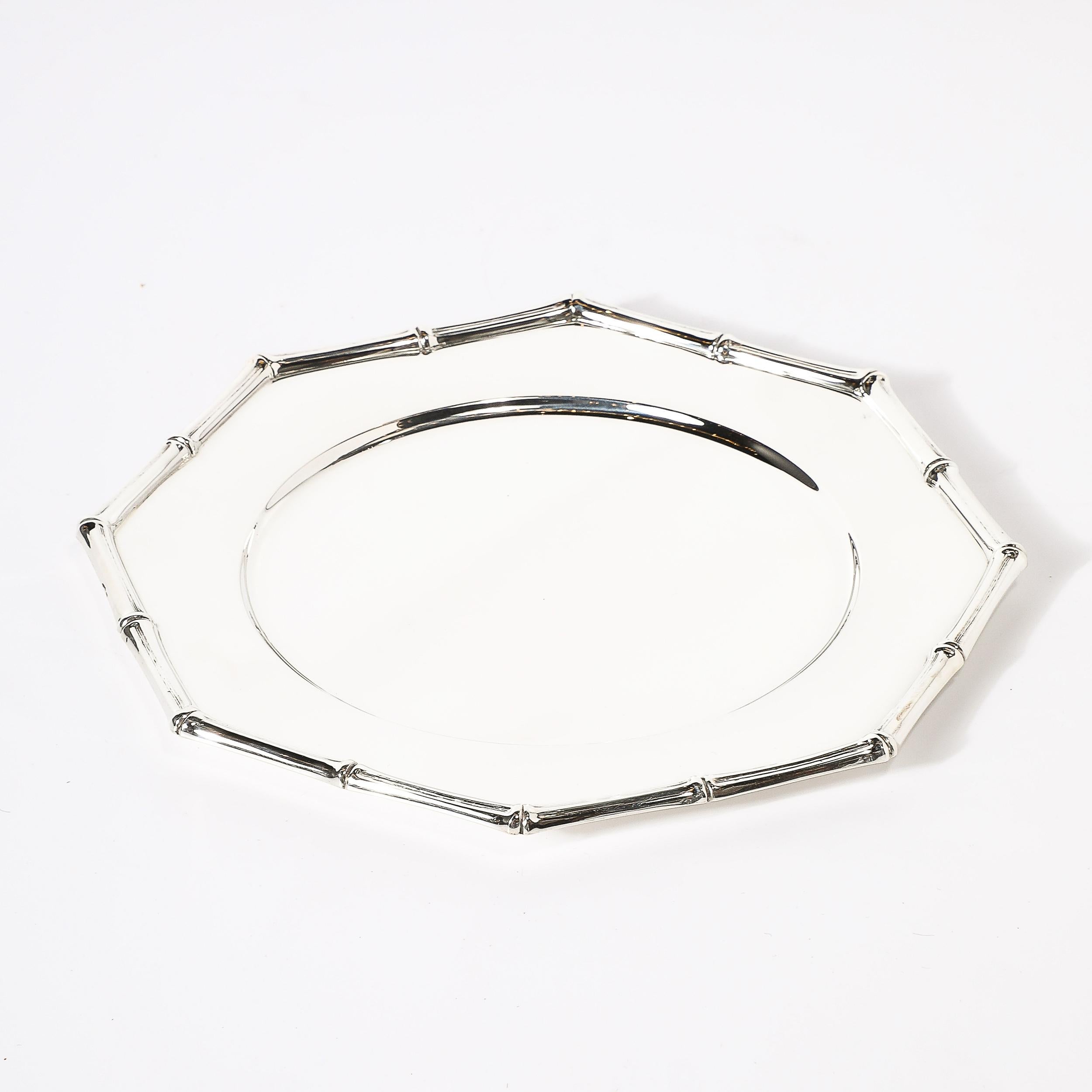 Juego de doce Tiffany & Co. Platos de plata de ley con motivo de bambú Plata esterlina en venta