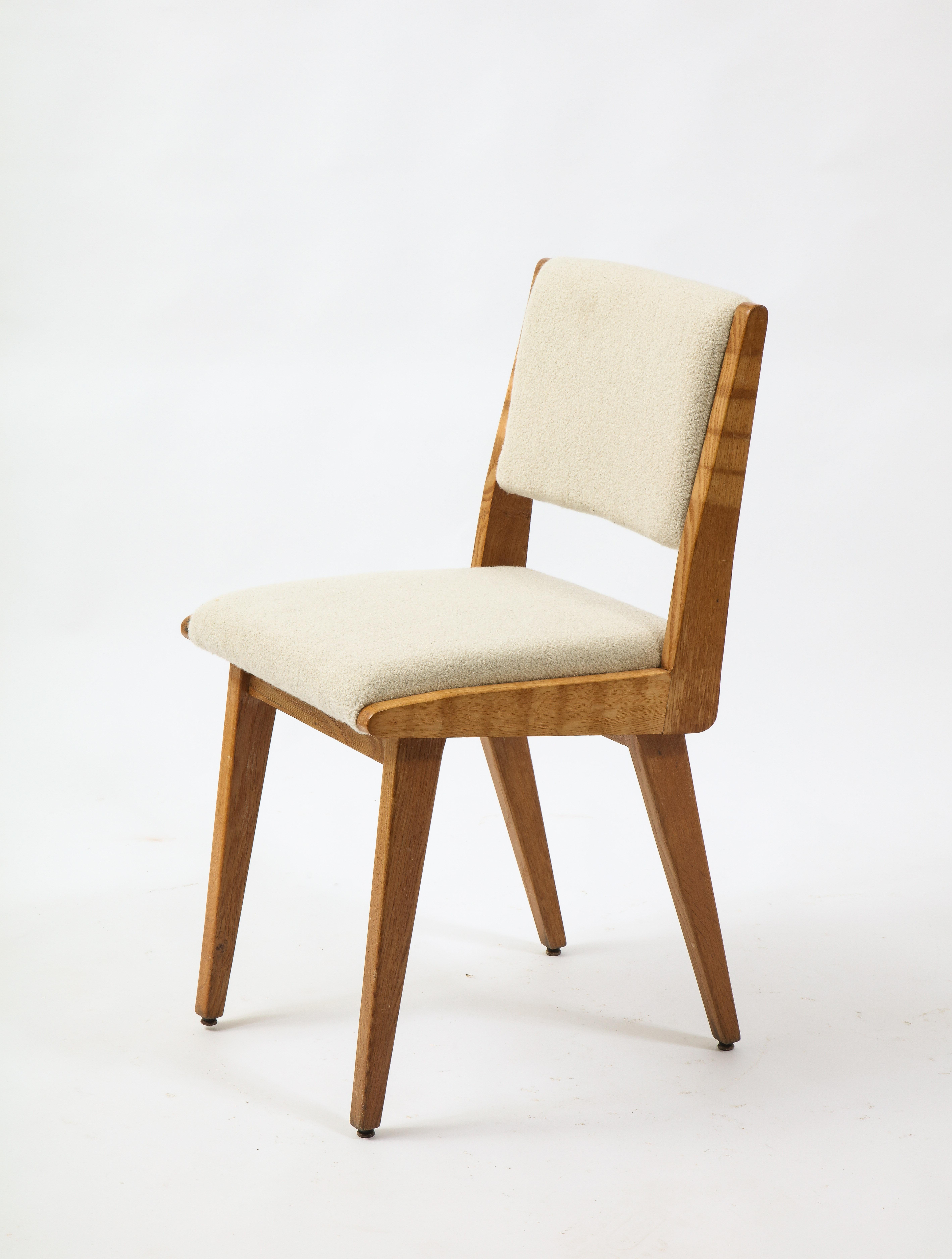Mid-Century Modern Jens Risom Set of 12 Upholstered Oak Dining Side Chairs, USA 1960's For Sale