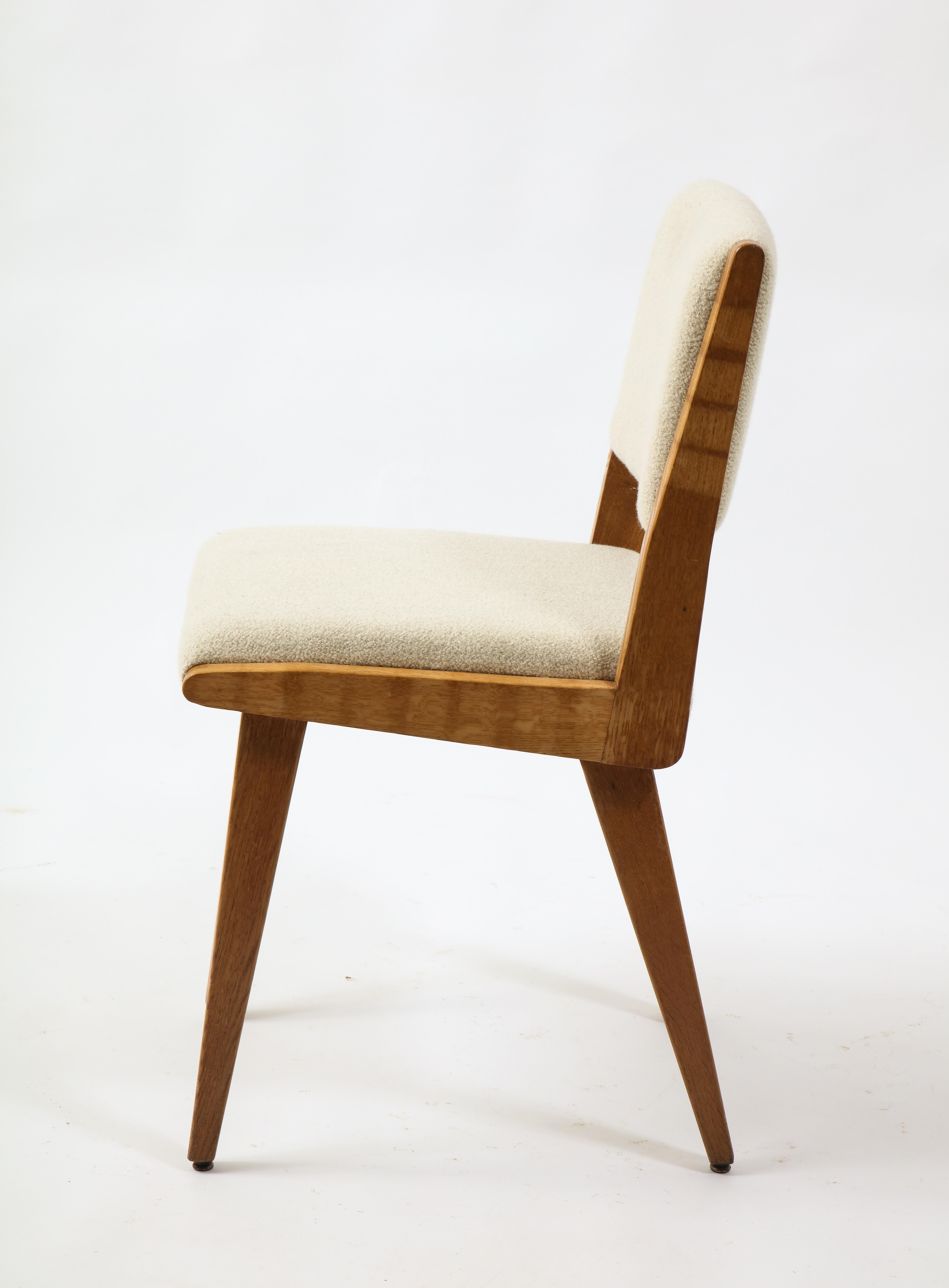 20th Century Jens Risom Set of 12 Upholstered Oak Dining Side Chairs, USA 1960's For Sale