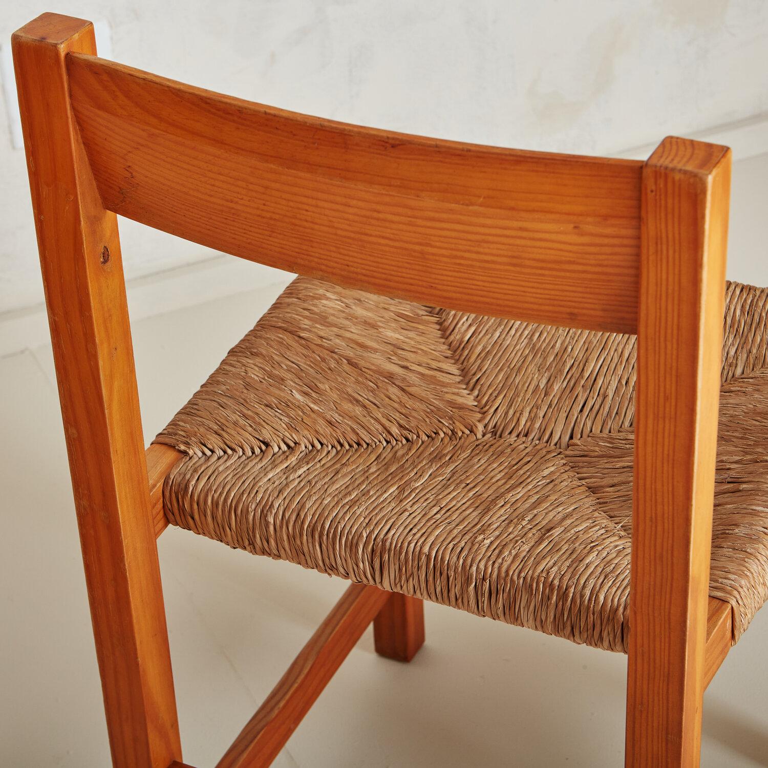 Set of Twelve Valsain Pine and Rush Dining Chairs by Joaquim Belsa Aldea 9