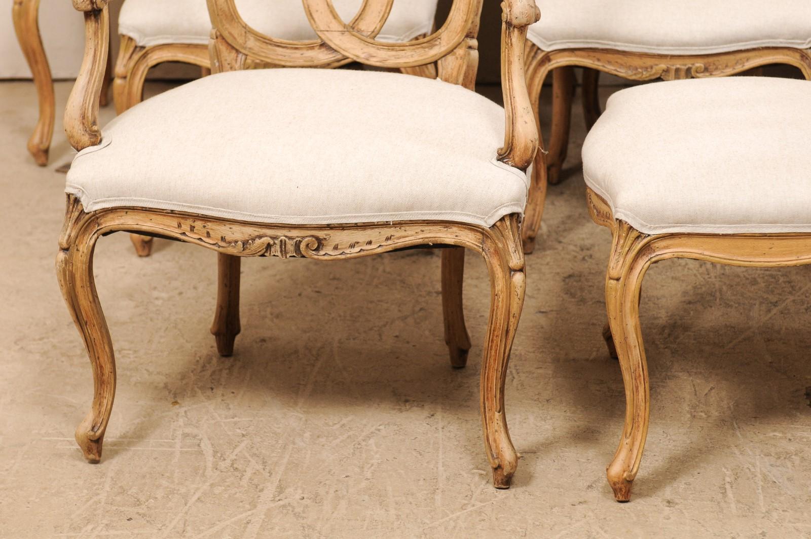 Set of Twelve Venetian Style Carved Wood Ribbon Back-Splat Dining Room Chairs 2