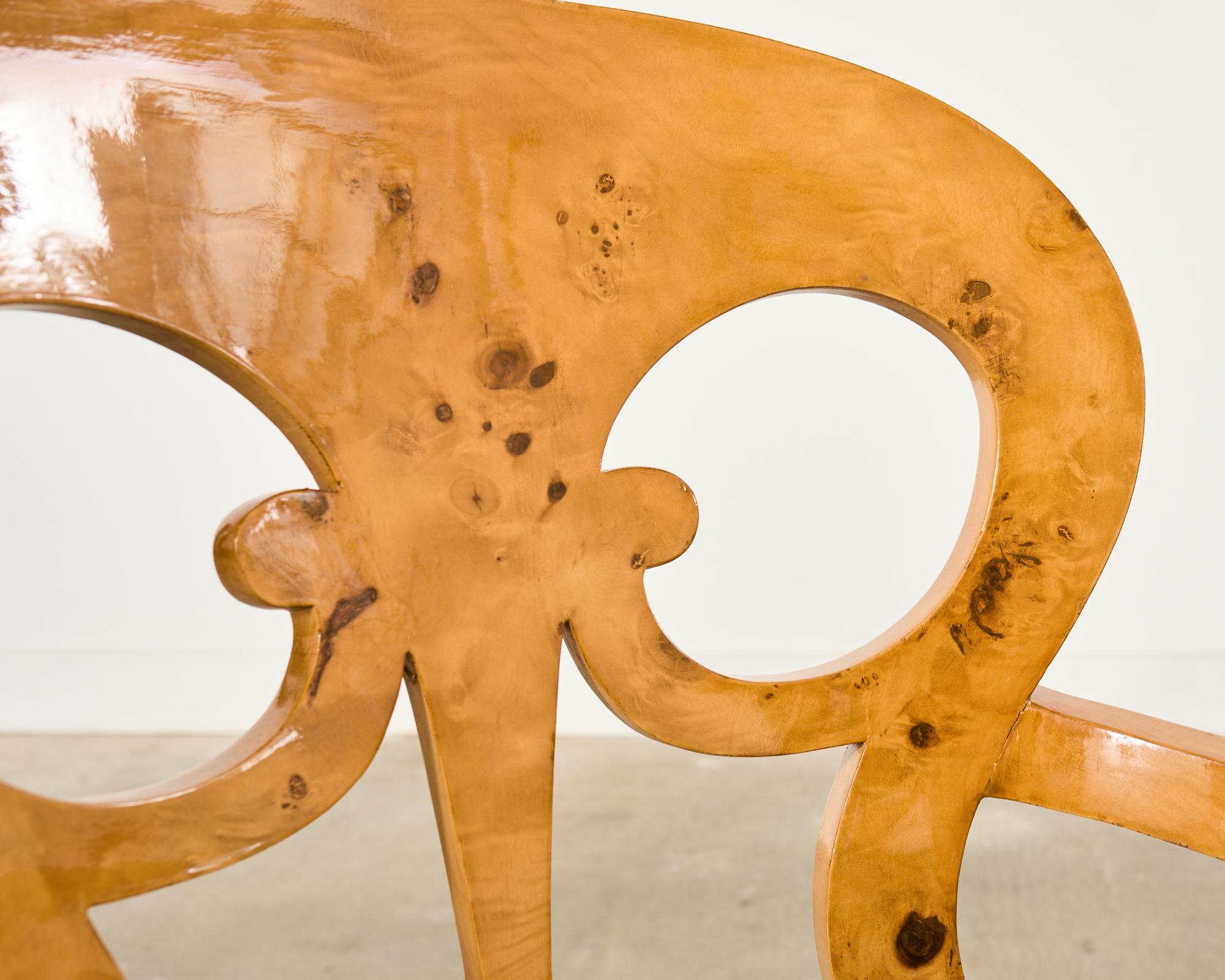 Set of Twelve Viennese Biedermeier Style Burl Maple Dining Chairs For Sale 9