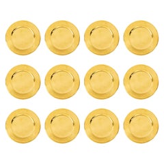 Set of Twelve Vintage Brass Charger Plates