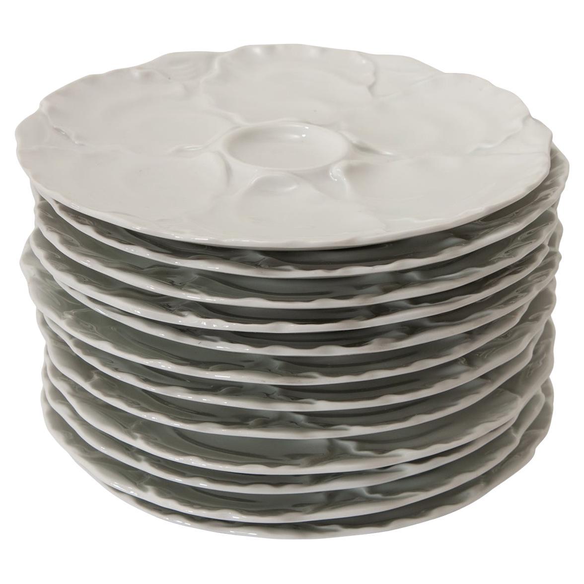Set of Twelve Vintage Hutschenreuther Oyster Plates For Sale