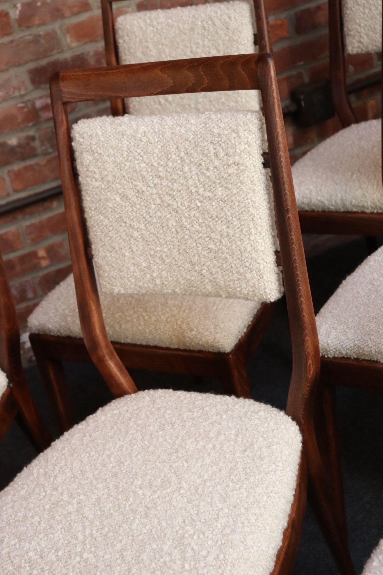 Set of Twelve Vintage Italian Modern Walnut Dining Chairs by Vittorio Dassi 6
