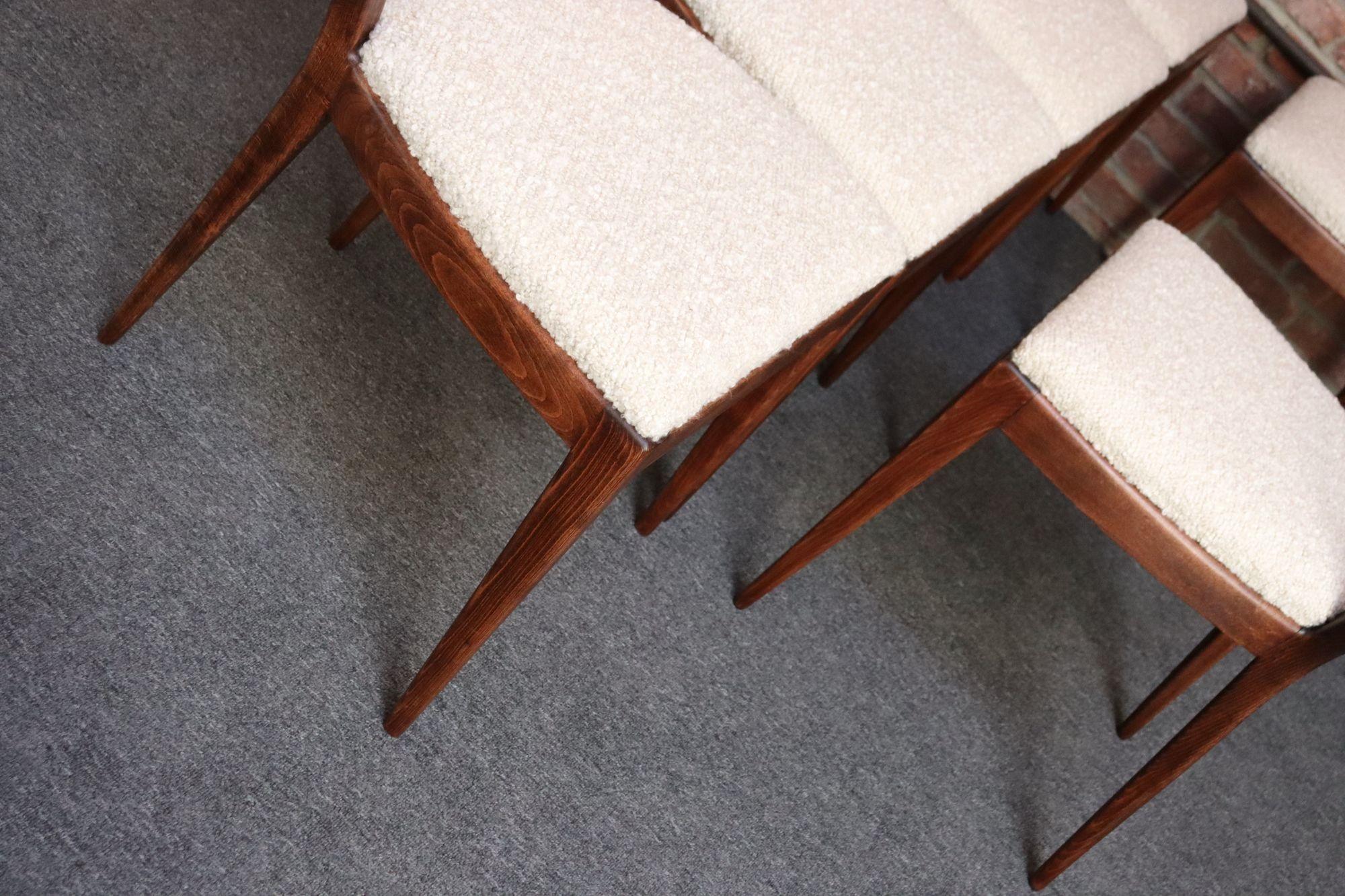 Set of Twelve Vintage Italian Modern Walnut Dining Chairs by Vittorio Dassi 12