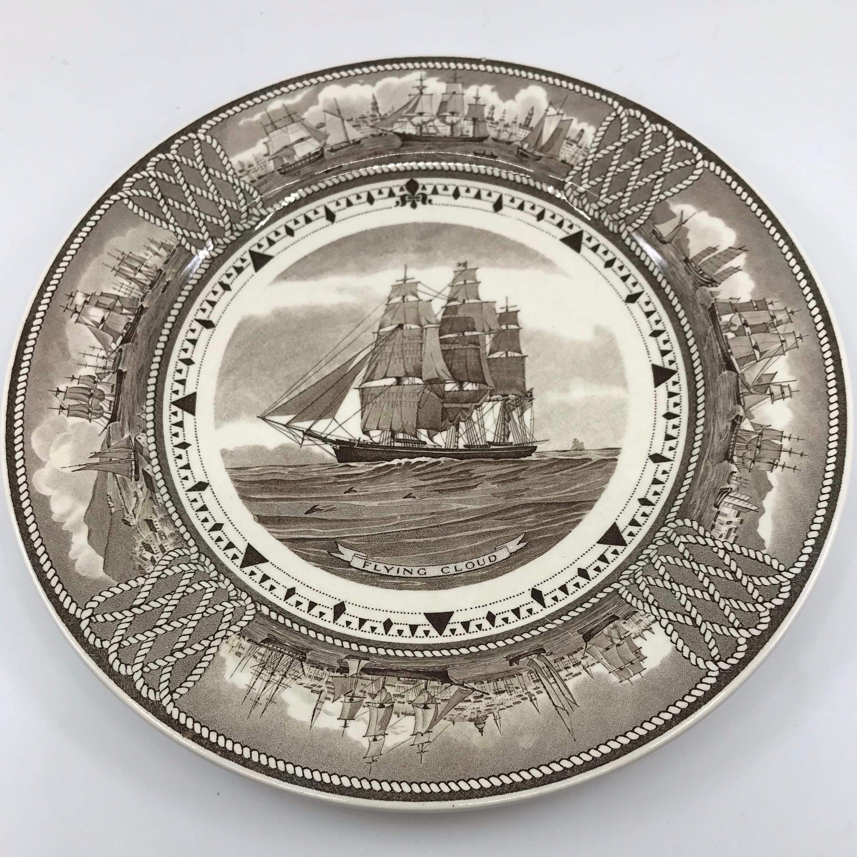 Set of Twelve Wedgwood American Clipper Ships Plates 4