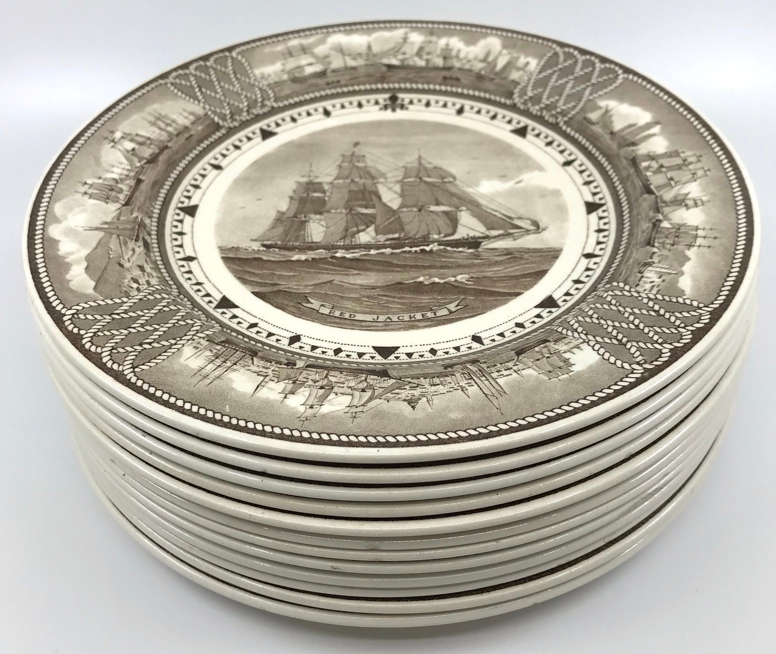 Set of Twelve Wedgwood American Clipper Ships Plates 8