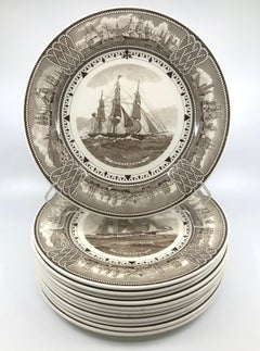 Set of Twelve Wedgwood American Clipper Ships Plates