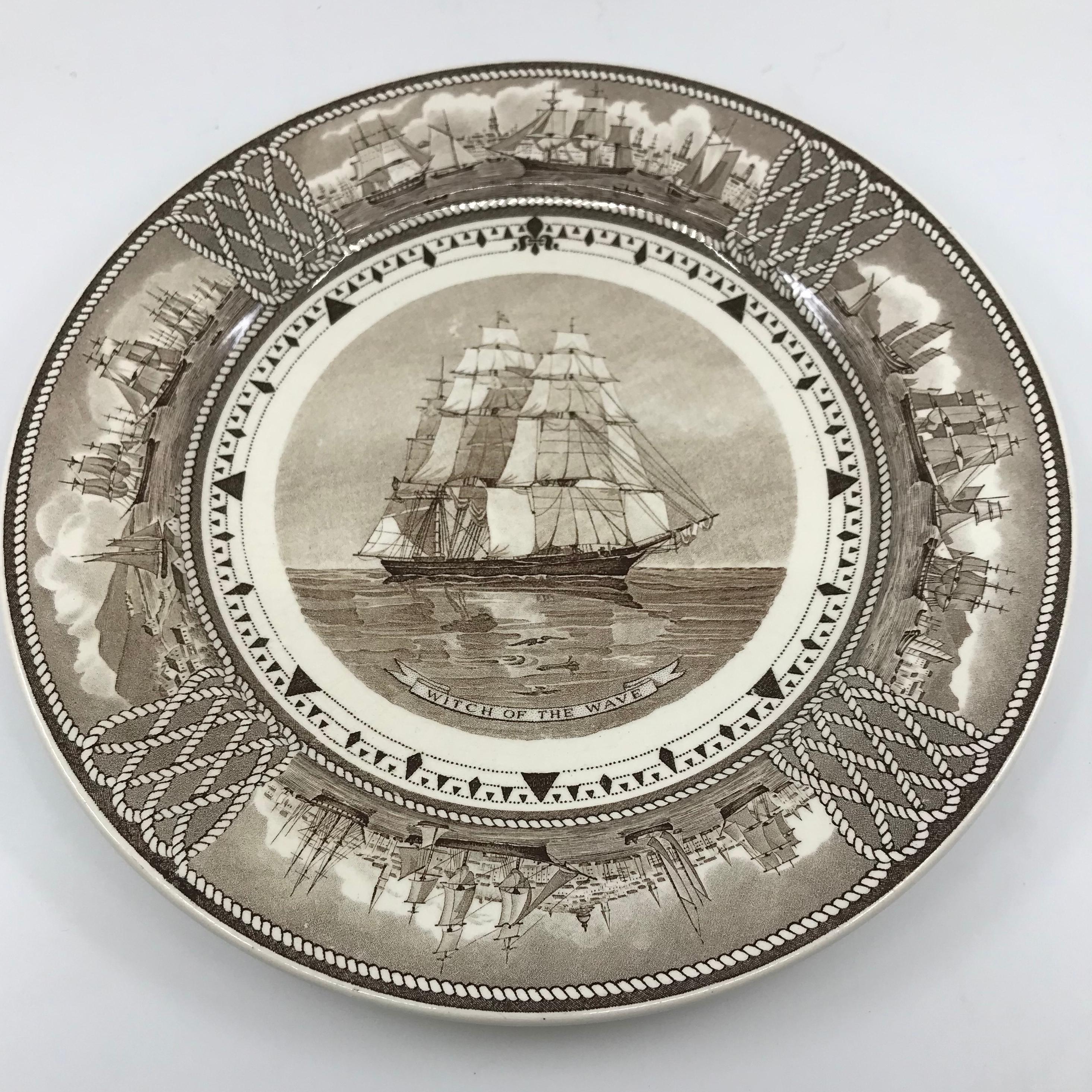 Set of Twelve Wedgwood American Clipper Ships Plates In Good Condition In New York, NY