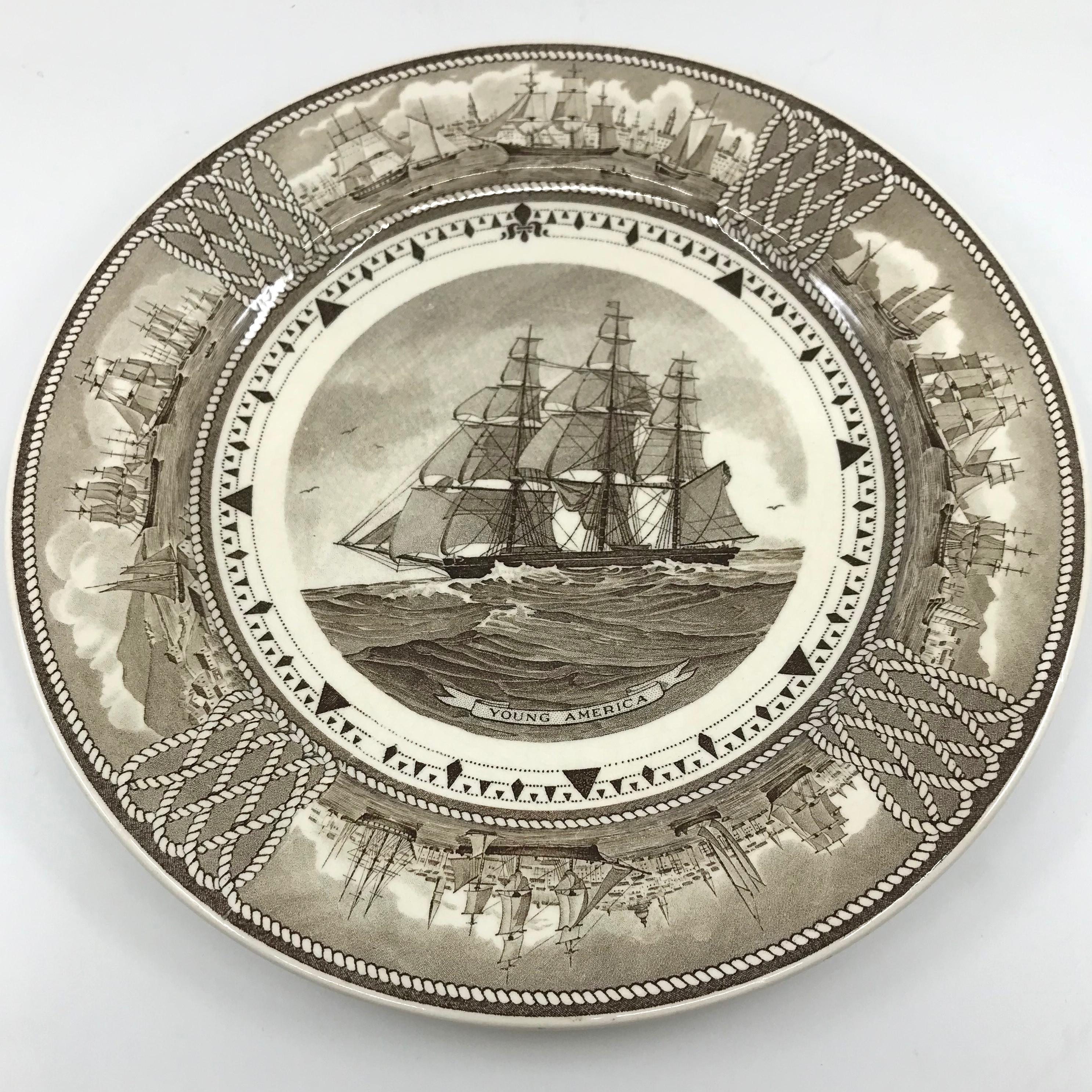 Set of Twelve Wedgwood American Clipper Ships Plates 1