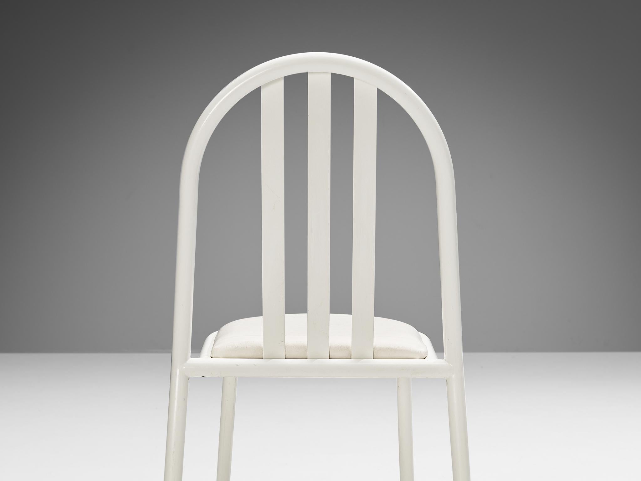 Mid-Century Modern Ensemble de douze chaises blanches en acier tubulaire de Robert Mallet Stevens en vente